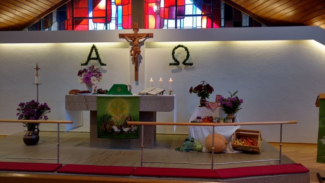 Harvest festival at the Lutheran Church in Siegen, Germany